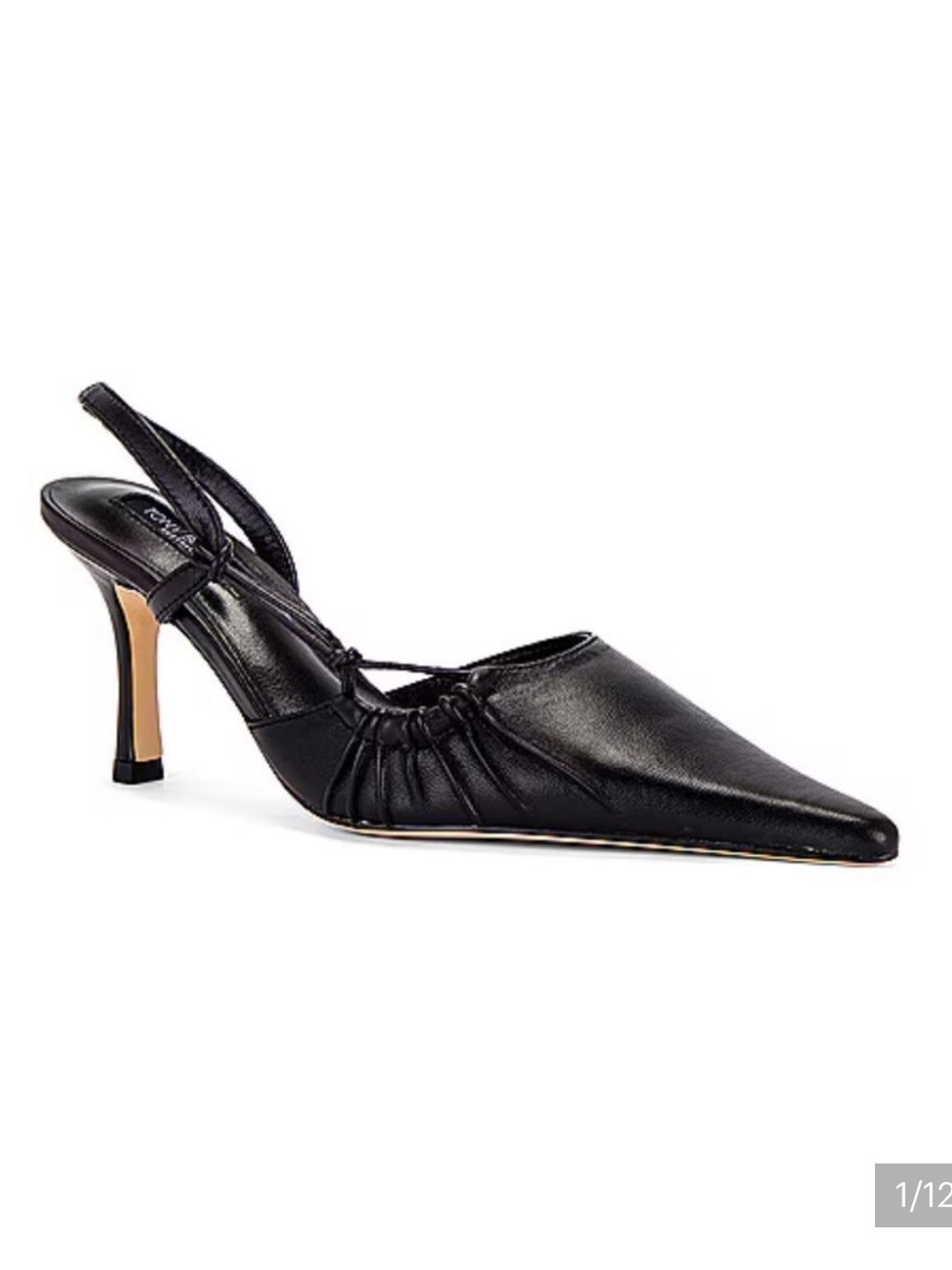 Tony Bianco Sakai black Nappa slingback high heels shoes Revolve 9.5